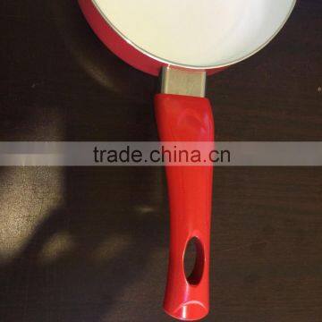 New Design White Ceramic Coated Casserole Milk Pan Cooware With Vertical Lid photo-3