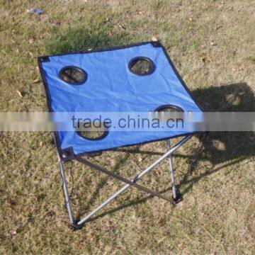 Outdoor folding table with 4 cup holders