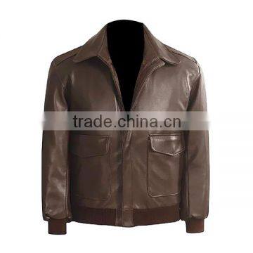 Fashion leather bomber jacket for men custom made