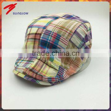 Wholesale custom made checked cotton ivy hat