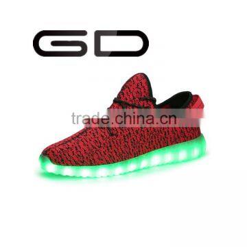 colorful leisure style lace up LED running adults shoes