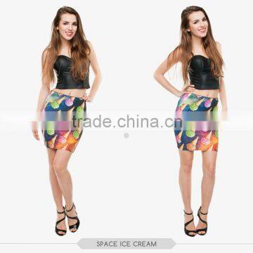 Indian Mature Food Sweet Sexy Girls Tight Slim Mini Skirt High Quality 3d Digital Full Print Custom Hot Sale Tube Stretchy Skirt photo-2