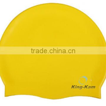 Water-resisting yellow silica bathing cap sea bathing cap                        
                                                Quality Choice