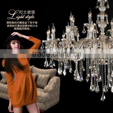 China Wholesalers Modern Pendant Light Cognac LED Crystal Chandelier Big Glass Chandeliers Hanging Lamp Lighting CZ3010/16+8 photo-4
