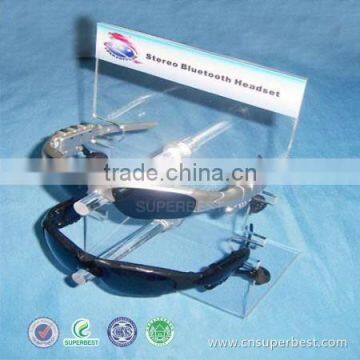 OEM clear acrylic sunglass display stand with logo printed