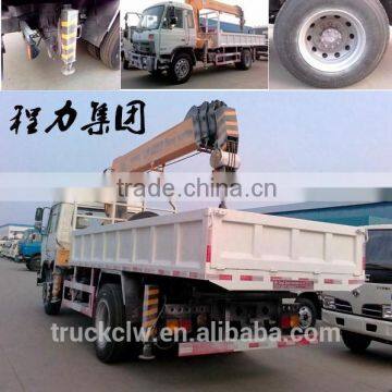 China hubei high quality crane truck with flatbed (truck with crane )