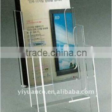 Customized acrylic brochure holder menu holder clear color