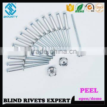 BOUNTY HIGH QUALITY OPEN END MANUFACTURER ALUMINUM POP PEEL TYPE RIVETS