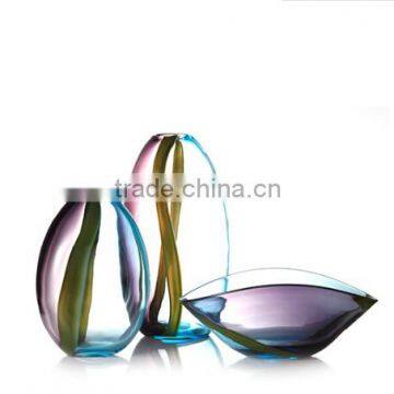 colored glass vases home decoration