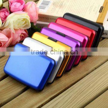 Free Shipping Waterproof Business ID Credit Card Holder Wallet Pocket Case Aluminum Metal Shiny Side Anti RFID Scan Cover