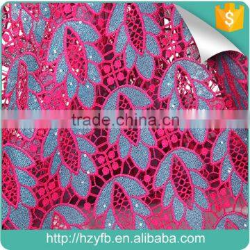 2016 High Quality Guipure Cord Lace Embroidery Fabric With Stones Latest Style Custom Lace Fabric for Wedding Dress