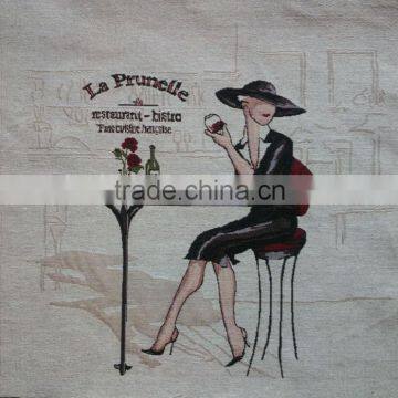 Jacquard Cushion Polycotton Cushion for Home &hotel Decoration &promotion&gift White Rose Design-37