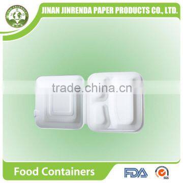 Disposable Bio-degradable 9 Inch 2-comp Food Container With Sugarcane Pulp. photo-3