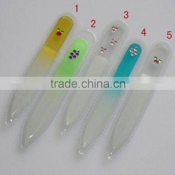 Crystal glass nail files with stones