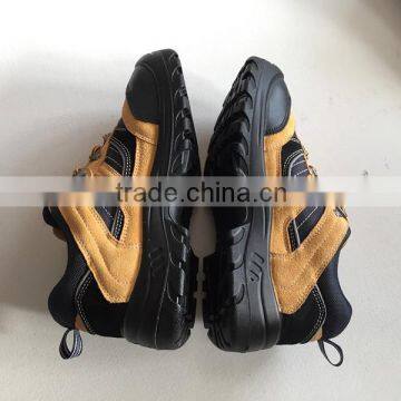 Industrial protective work safety shoe, embossed leather safety shoe with steel toe, China manufacturer, HW-2006