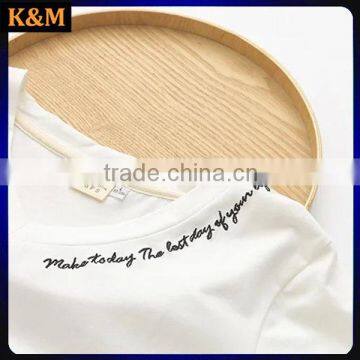 Embroidered t Shirt 180g Casual t Shirt v Neck t Shirt photo-5