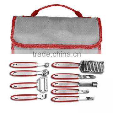 10-piece Garnish Set with Storage Case in red for pastry