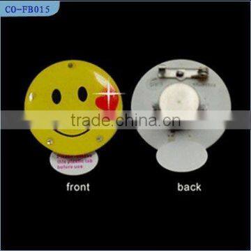 LED flashing Smiling Face Badge with Pin&Magnet back