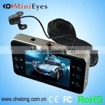 2014 Hot sale 2.7 Inch free sample night vision h198 hd 1080p dual camera hd mini car camera