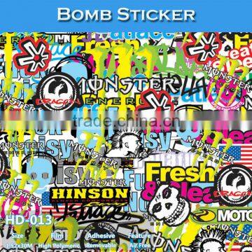 HD-013 CARLIKE 1.52x30M 5FTx98FT Air Free Pretty Decorative Bomb Vinyl Car Wrap Stickers