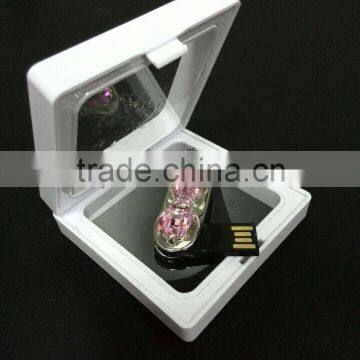 promotional bulk personalized gifts--metal jewelry usb flash drive with window pp gift box