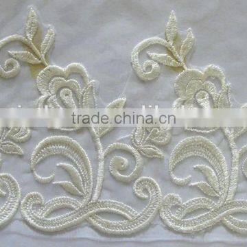 saree embroidery fabric lace trims /cord voile lace /for wedding dress