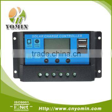 Manufacture2016 *New Product 12V/24V 10A 20A 30A Big LCD& USB PWM SOALR CONTROLLER
