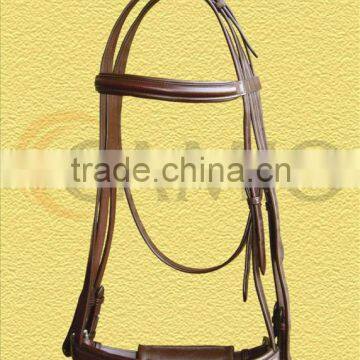 Leather weymouth Bridle 3 layer with pull back nose band