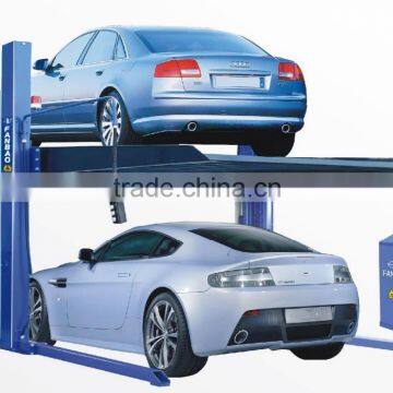 Two Post Car Parking lift low profile design for easier driving -on can be parallel many units ,new design of very popular