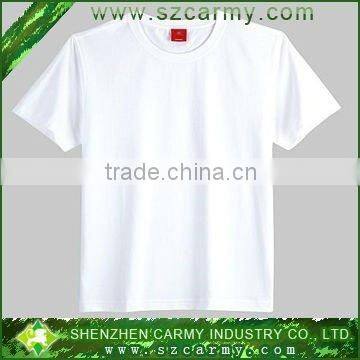 100% cotton blank whtie short-sleeve t-shirt