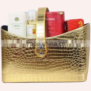 Leather leather gift basket basket storage basket food storage basket basket basket leather hand corte