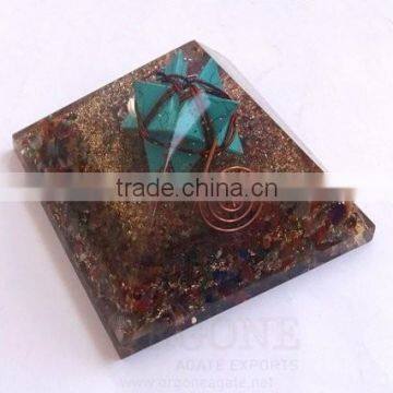 Chakra Stone Orgone Pyramid With Turquoise Markaba | Orgonite-Orgone Energy Pyramid | Healing Crystals