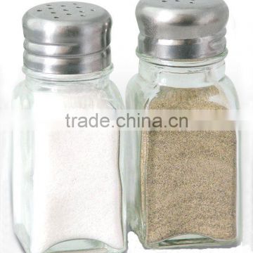 Clear Glass Pepper and Salt Bottle