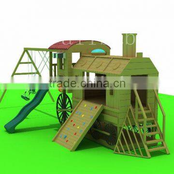 Mini Size Street Car Shape Wooden Outdoor Playground for Kids photo-2