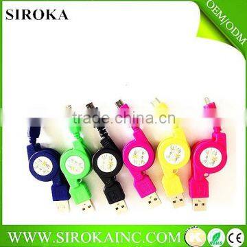Colorful USB 85cm Flat Micro Cable Usb 3.0 Data Link Cable for Samsung /MP3/MP4