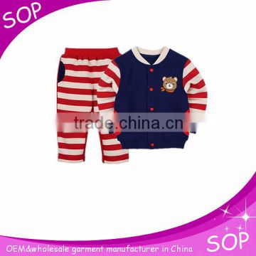 Winter striped cotton training suits for baby boys china supplier