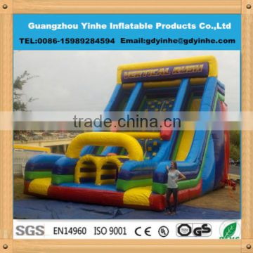 2014 commercial inflatable wet dry slide for Outdoor Games