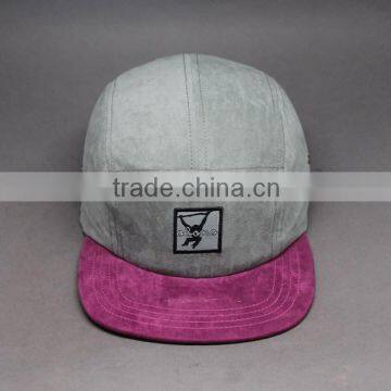 CHEAP CUSTOM SUEDE 5 PANEL HATS WITH CUSTOM LABEL