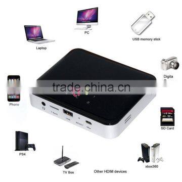 Leadzm Low Cost Android 4.4 AirPlay Outdoor Laser Projector Portable LED Mini Projector Black photo-2