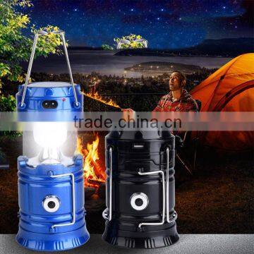 5W Rechargeable Solar Powered LED Camping Lamp With Flashlight