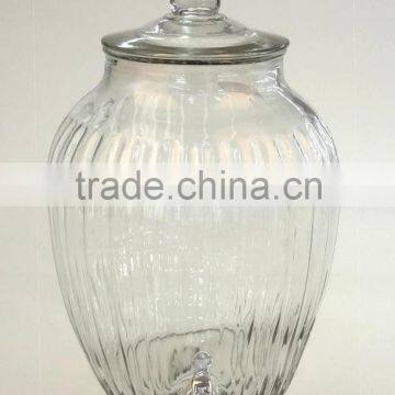 Clear glass wine pot with faucets (CCP839)