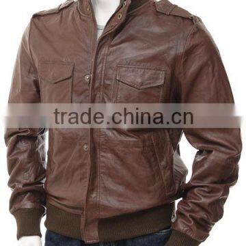 slim fit cheap leather jacket men CLE-880