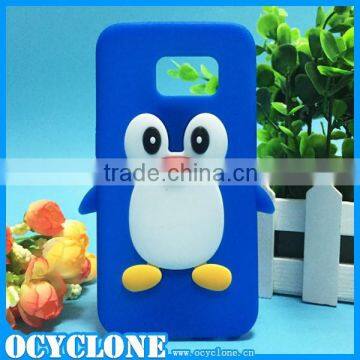 2015 new 3D cute penguin cover case for Samsung S6