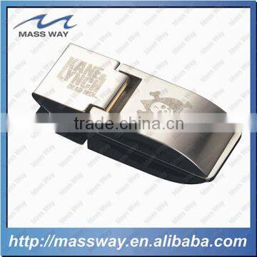 custom die casting laser engraved 3D zinc alloy money clip