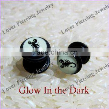 Glow In The Dark Acrylic Custom Ear Gauges Plugs Fake Ear Tapers [UV-FE601]