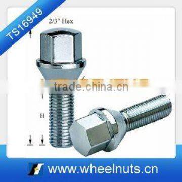 chromeplated m12x1.5mm cone high strength wheel bolt