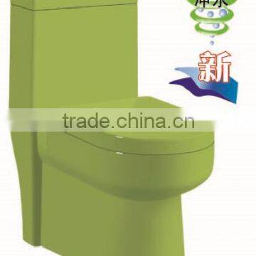 8987G 2016 NEW Design green color siphonic one piece western toilet