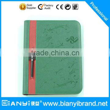 2016 Multifunctional Soft A4 Magnetism leather portfolio with ring binder