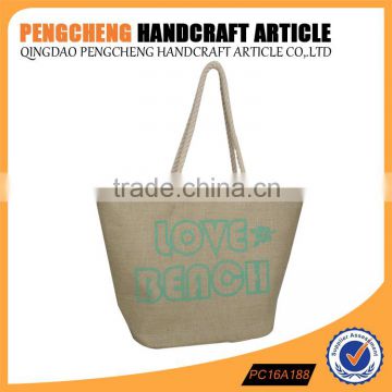 Natural linen cotton handle beach bags