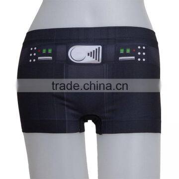 Black Polyester Printed Pants